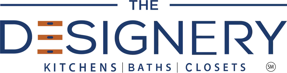 The Designery logo; Kitchens, Baths, Closets